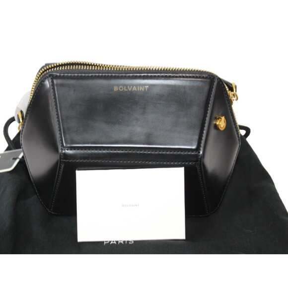 Bolvaint Paris Aurore Black Leather Bag Auer Collection Hexagon Fun NWT - Picture 7 of 13